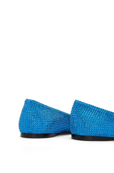 Loewe Toy Ballerina In Suede And Allover Rhinestones In Blue