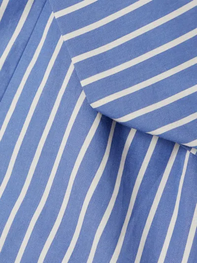 Dries Van Noten Colada Bowknot Embellished Striped Blouse In Blue