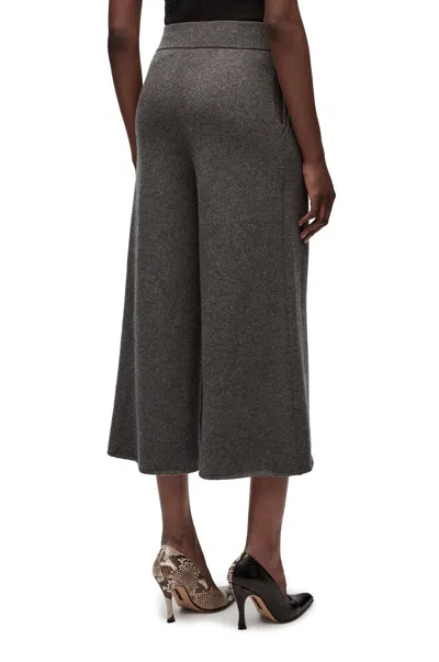 Loewe Cropped Cashmere Wide-leg Trousers In Gray