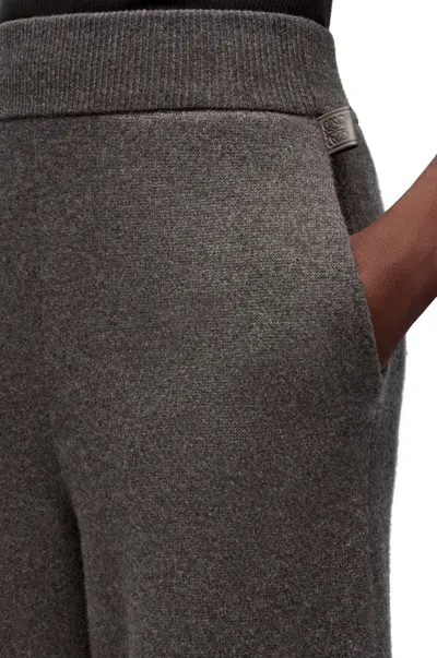 Loewe Cropped Cashmere Wide-leg Trousers In Gray