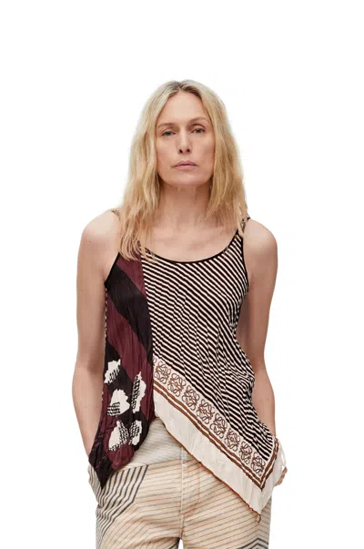 Loewe Tank Top In Crinkled Habotai In Multi