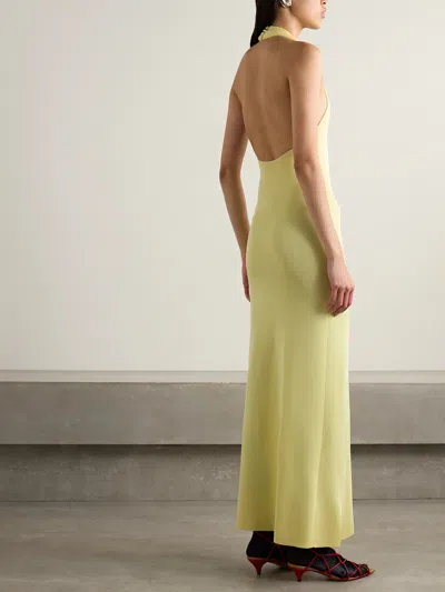 Khaite Coraline Halterneck Midi Dress In Gray