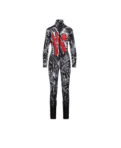 Moncler Printed Jumpsuit In Black
