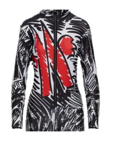 Moncler Printed Jumpsuit In Black