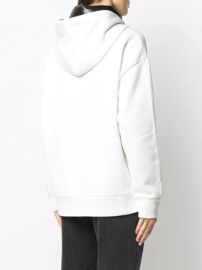 Moncler Logo Print Hoodie In White