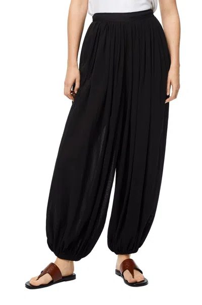 Loewe Black Wide-leg Casual Pants In Black