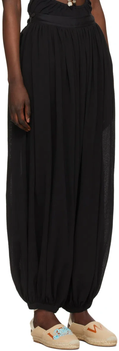 Loewe Black Wide-leg Casual Pants In Black