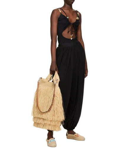 Loewe Black Wide-leg Casual Pants In Black