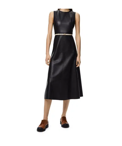 Loewe Logo Buckle Belt In Gray