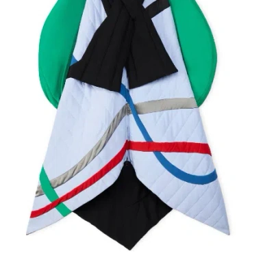 Loewe Collarless Sewn Leather Coat In Multi