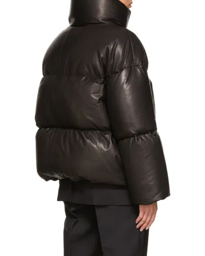 Khaite Logo High-neck Quilted Cotton Suit In Brown