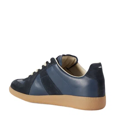 Maison Margiela Logo Strapped Casual Sneakers In Blue