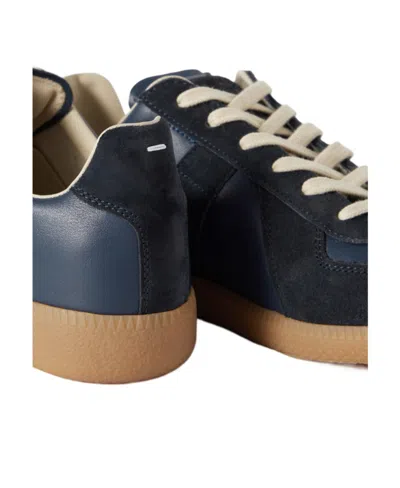 Maison Margiela Logo Strapped Casual Sneakers In Blue