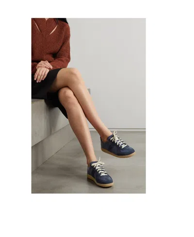 Maison Margiela Logo Strapped Casual Sneakers In Blue