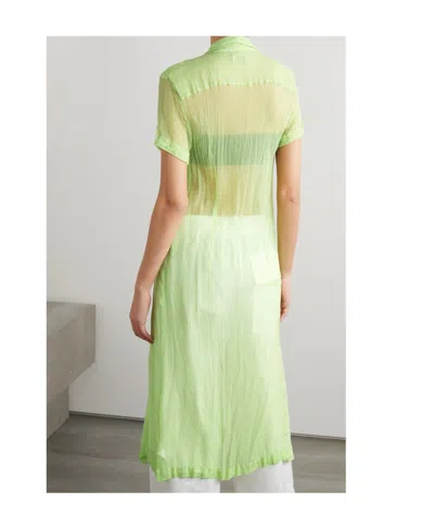 Dries Van Noten Pleated Shirt Dress In Green