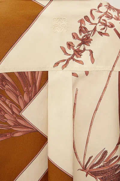 Loewe X Paulas Ibiza Leaf Printed Shirt In Brown