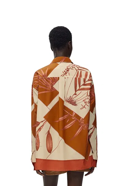 Loewe X Paulas Ibiza Leaf Printed Shirt In Brown