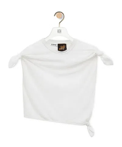 Loewe Knot Top In Cotton Blend In White