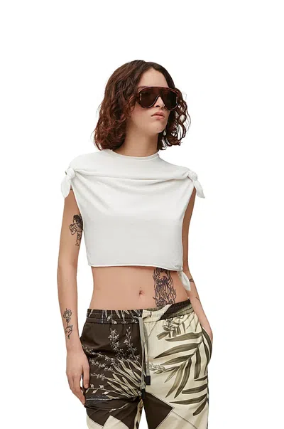 Loewe Knot Top In Cotton Blend In White