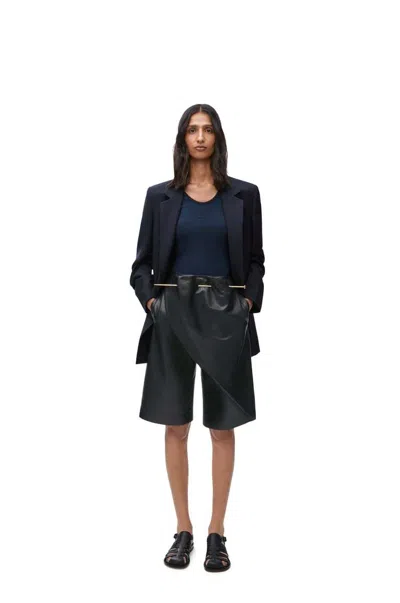 Loewe Pin Shorts In Nappa Lambskin In Black