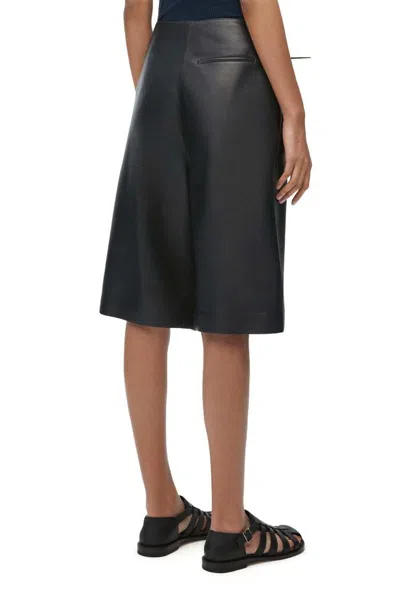 Loewe Pin Shorts In Nappa Lambskin In Black