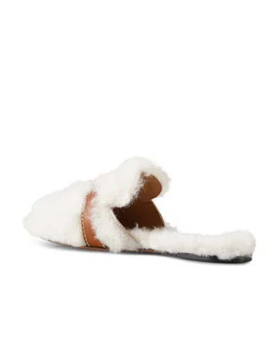 Loewe Gate Mule In Shearling In Neutral