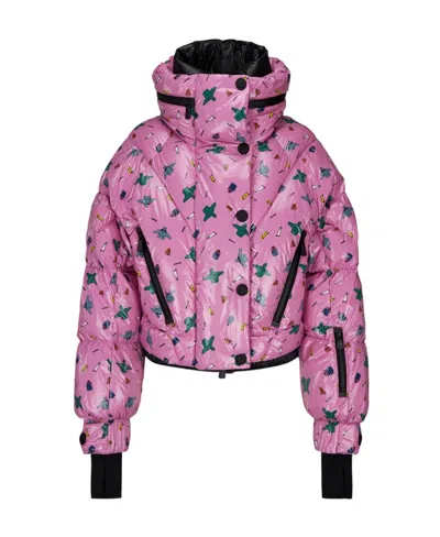 Moncler Quilted Down Jacket In Pink