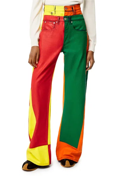 Loewe Multicolour Patchwork Jeans In Denim In Multi