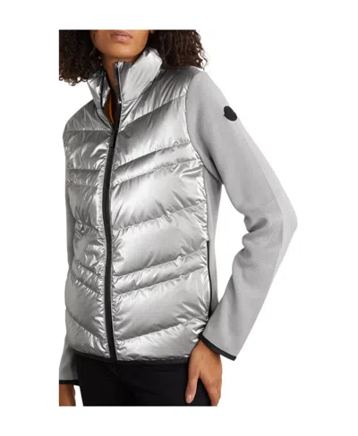 Moncler Paneled Wool-blend And Quilted Shell Down Jacket In Gray