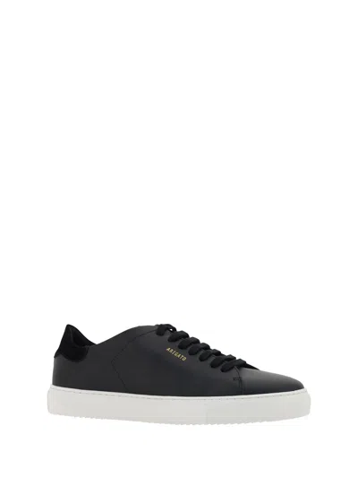 Axel Arigato 90 Clean Black Low Top Sneakers With Logo Lettering On The Side In Leather Man In Multi