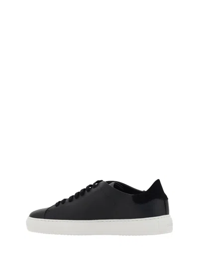 Axel Arigato 90 Clean Black Low Top Sneakers With Logo Lettering On The Side In Leather Man In Multi