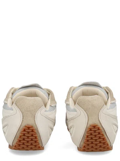 Axel Arigato Slow Runner White And Beige Sneaker With Mesh Inserts And Grooved Sole In Leather And Fabric Woman