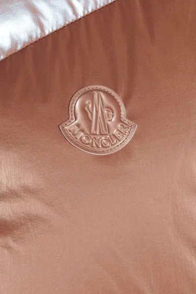 Moncler Logo Vest Down Jacket In Brown