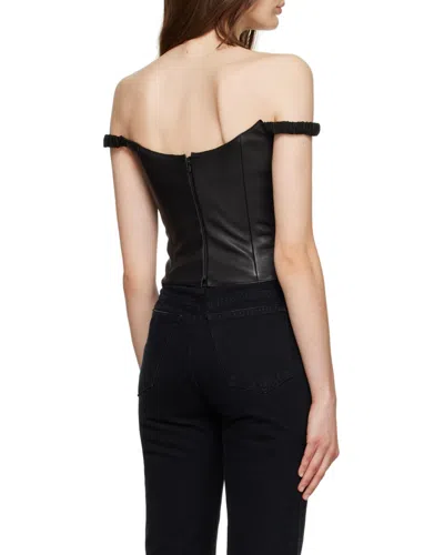 Khaite Leather Short Vest In Black