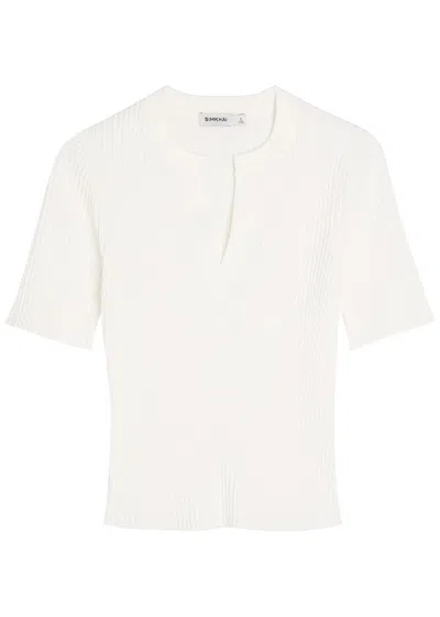 Simkhai Jonathan  Miley Ribbed Knit Top In White
