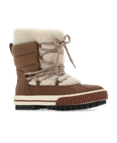 Loro Piana Quilted Short Boots In Brown