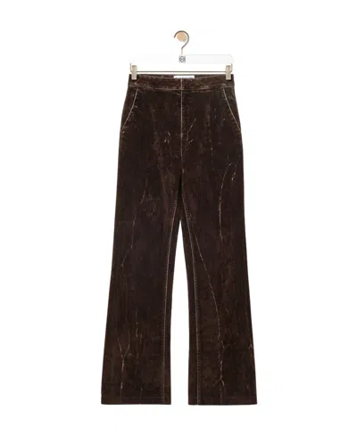 Loewe Bootleg Jeans In Denim In Brown