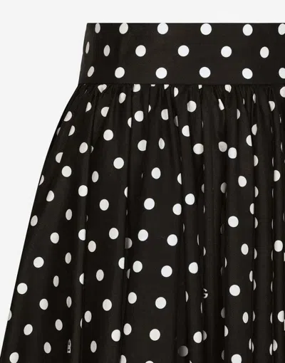 Dolce & Gabbana Polka-dot Cotton Midi Skirt In Multi