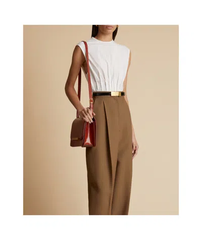 Khaite Westin Pleated Cotton-poplin Top In White
