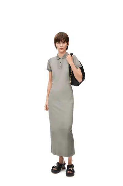 Loewe Polo Dress In Cotton In Gray