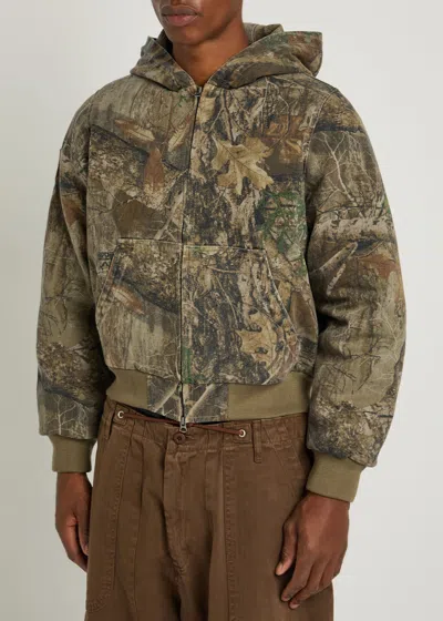 Cherry Los Angeles Camouflage Hooded Canvas Jacket In Multi
