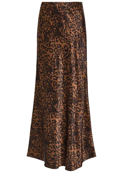 Rails Romina Leopard-print Satin Maxi Skirt In Animal Print