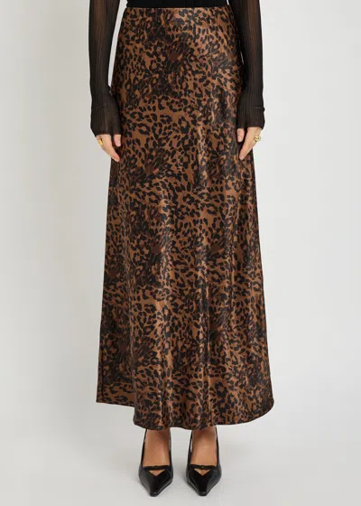 Rails Romina Leopard-print Satin Maxi Skirt In Animal Print