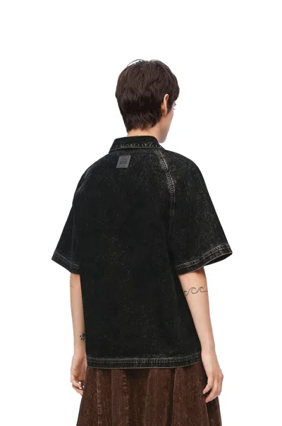 Loewe Polo Shirt In Denim In Black