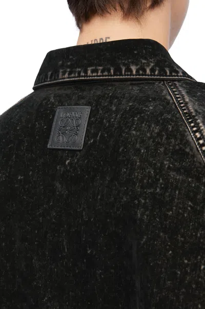 Loewe Polo Shirt In Denim In Black