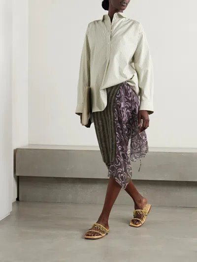 Dries Van Noten Pattern Skirt In Green