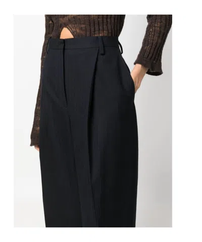 Dries Van Noten High-waisted Casual Pants In Blue