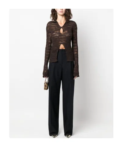 Dries Van Noten High-waisted Casual Pants In Blue