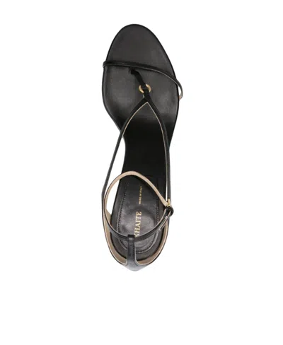 Khaite Marion Buckle-fastened Wedge Sandals In Black