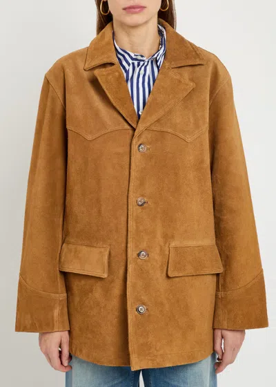 Polo Ralph Lauren Suede Jacket In Brown